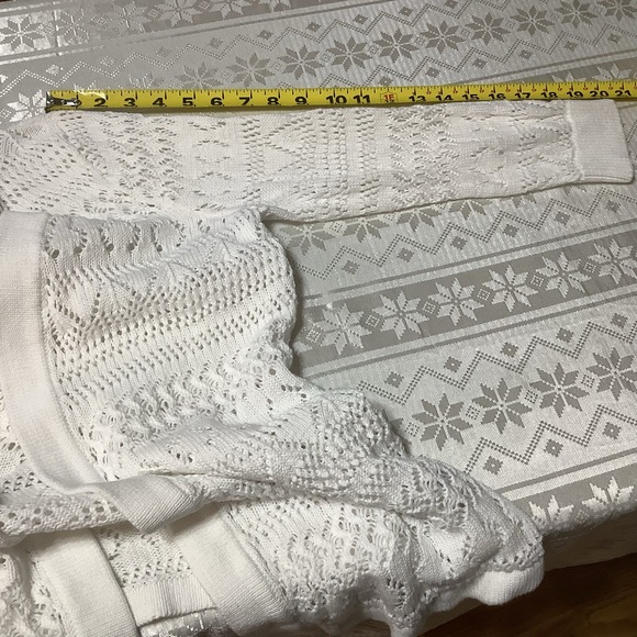 Classic Editions Cardigan Women’s Size Medium Open Front Cotton White - Picture 6 of 10